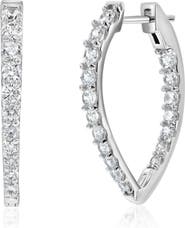 SUZY LEVIAN Cubic Zirconia Teardrop Hoop Earrings