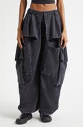 Collina Strada Hazel Skirt Panel Oversize Denim Cargo Pants