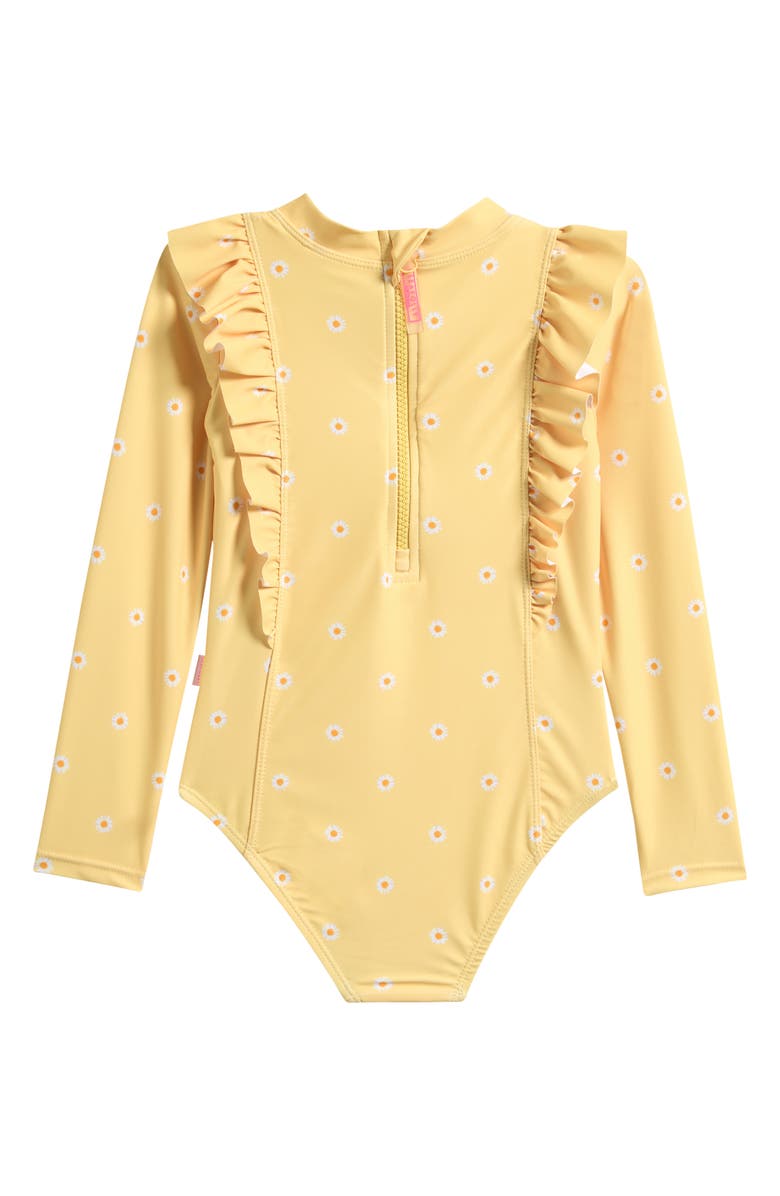 Seafolly Kids' Daisy Chain One-Piece Rashguard Swimsuit, Alternate, color, Daisy Chain Yellow