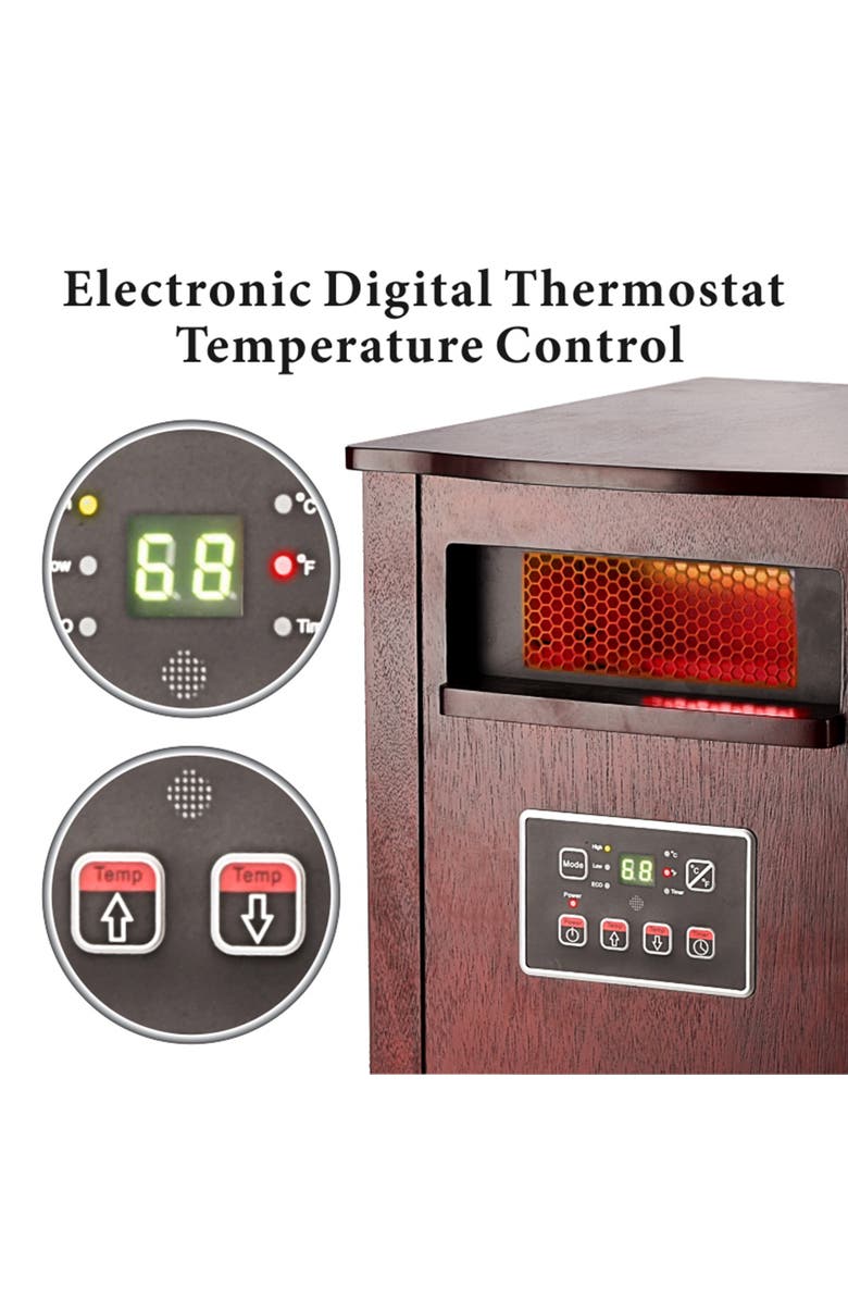 Optimus Infrared Quartz Heater With Remote, Alternate, color, Brown