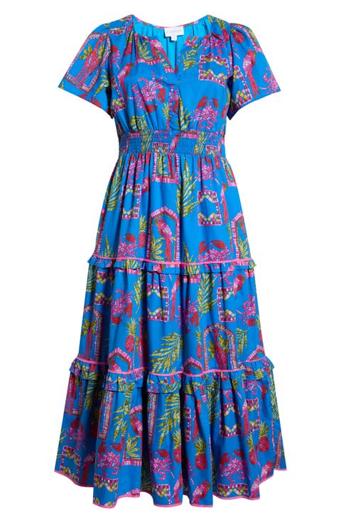 Bally Tropical Print Tiered Maxi Dress (Plus)