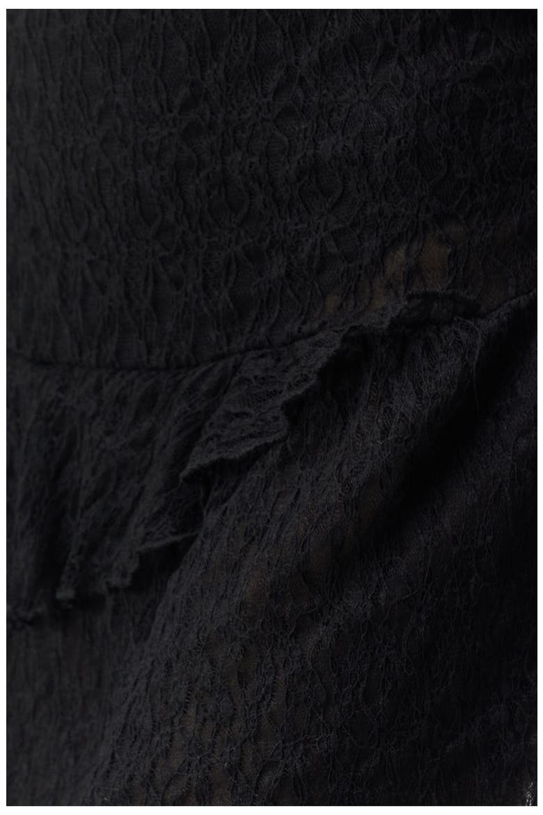 Asymmetric Frill Lace Miniskirt, Alternate, color, BLACK