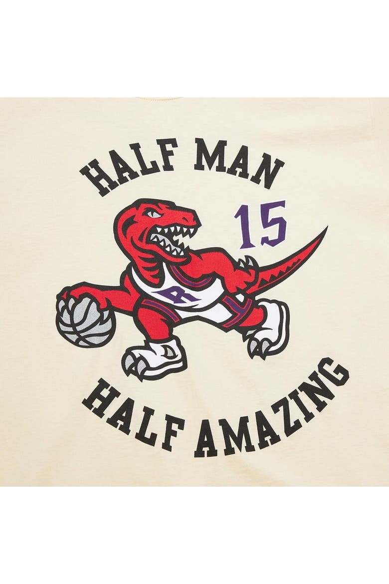 Men's Mitchell & Ness Vince Carter Cream Toronto Raptors Premium T-Shirt, Alternate, color, Cream
