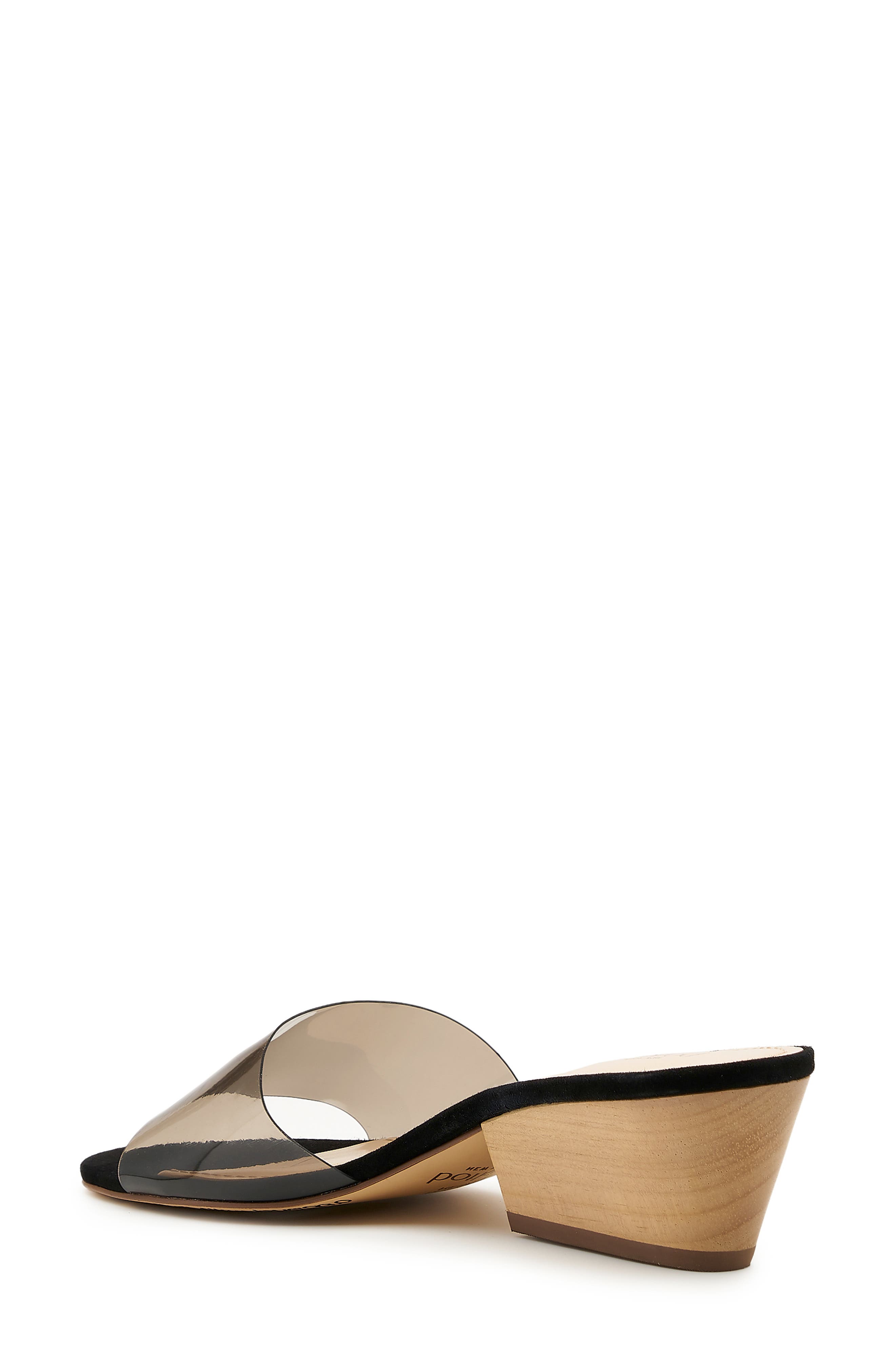 Carlie Slide Sandal, Alternate, color, BLACK FAUX LEATHER