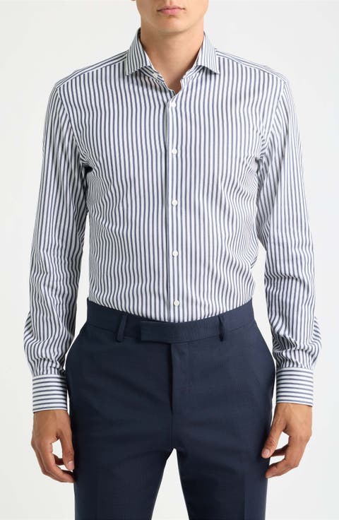 Hank Slim Fit Striped Dress Shirt