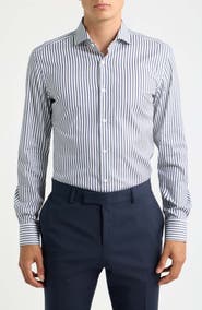 BOSS Hank Slim Fit Striped Dress Shirt