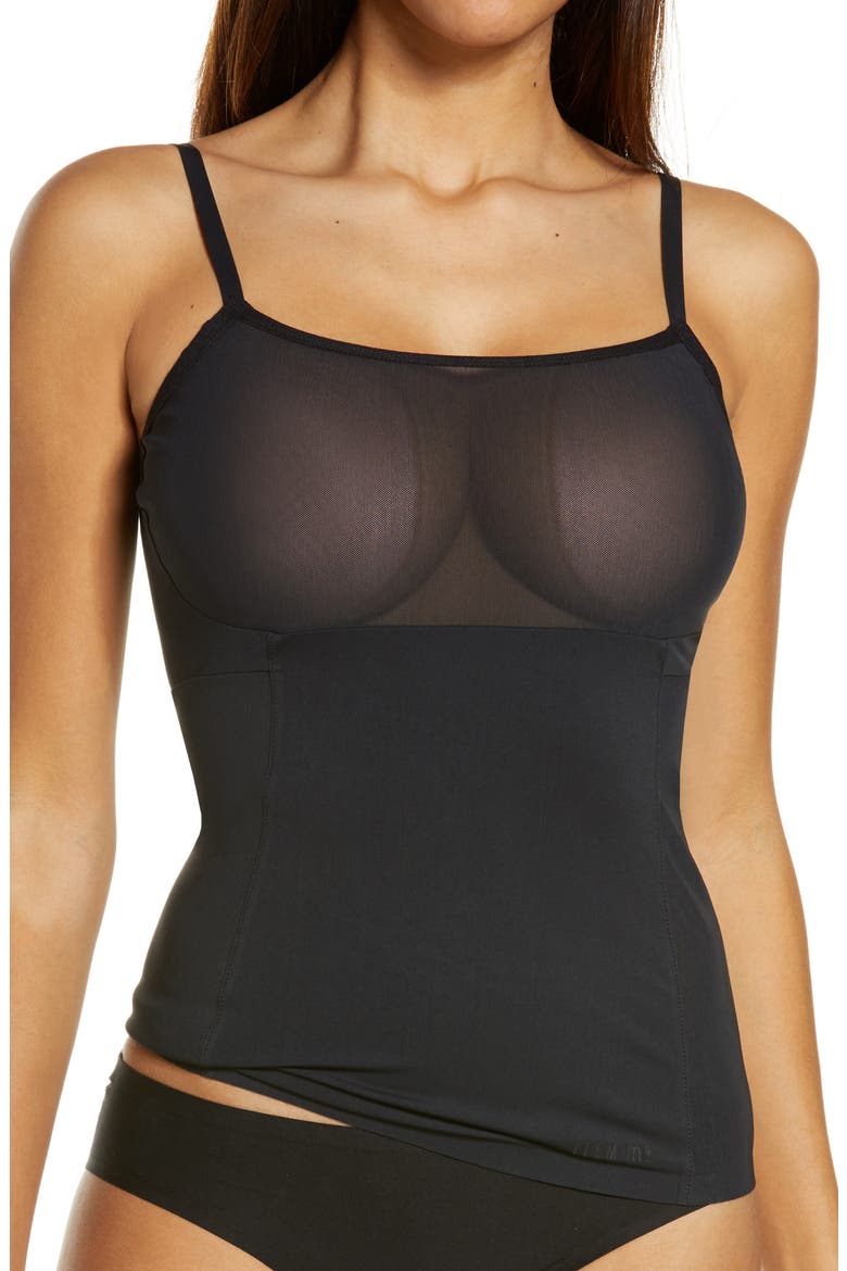 Convertible Strap Mesh Shaping Camisole, Main, color, BLACK
