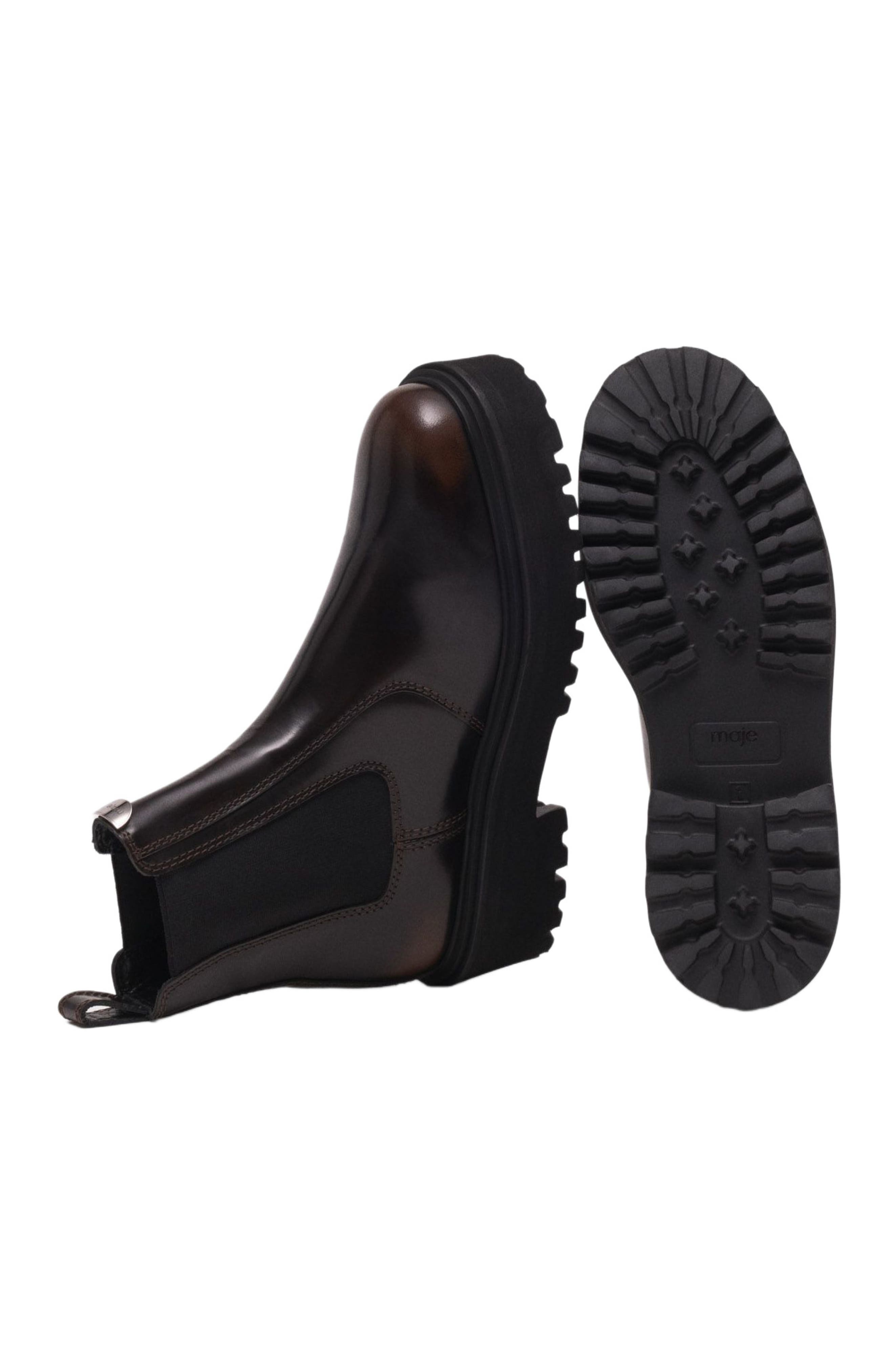 maje Chelsea boots, Alternate, color, Dark Brown