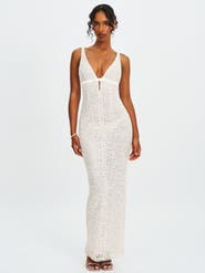 Miss Circle Adelaide Beaded Sequin Net Bodycon Gown