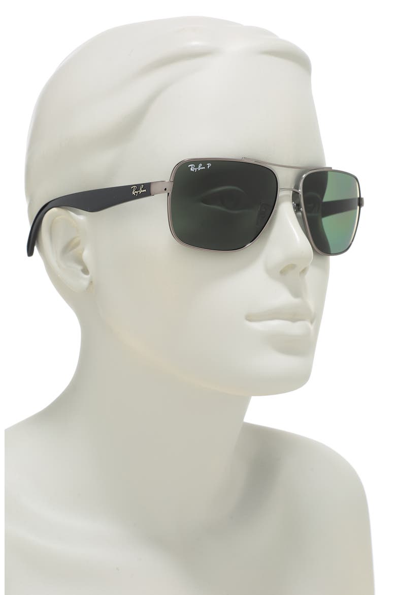 60mm C-DBL Navigator Sunglasses, Alternate, color, GUNMETAL