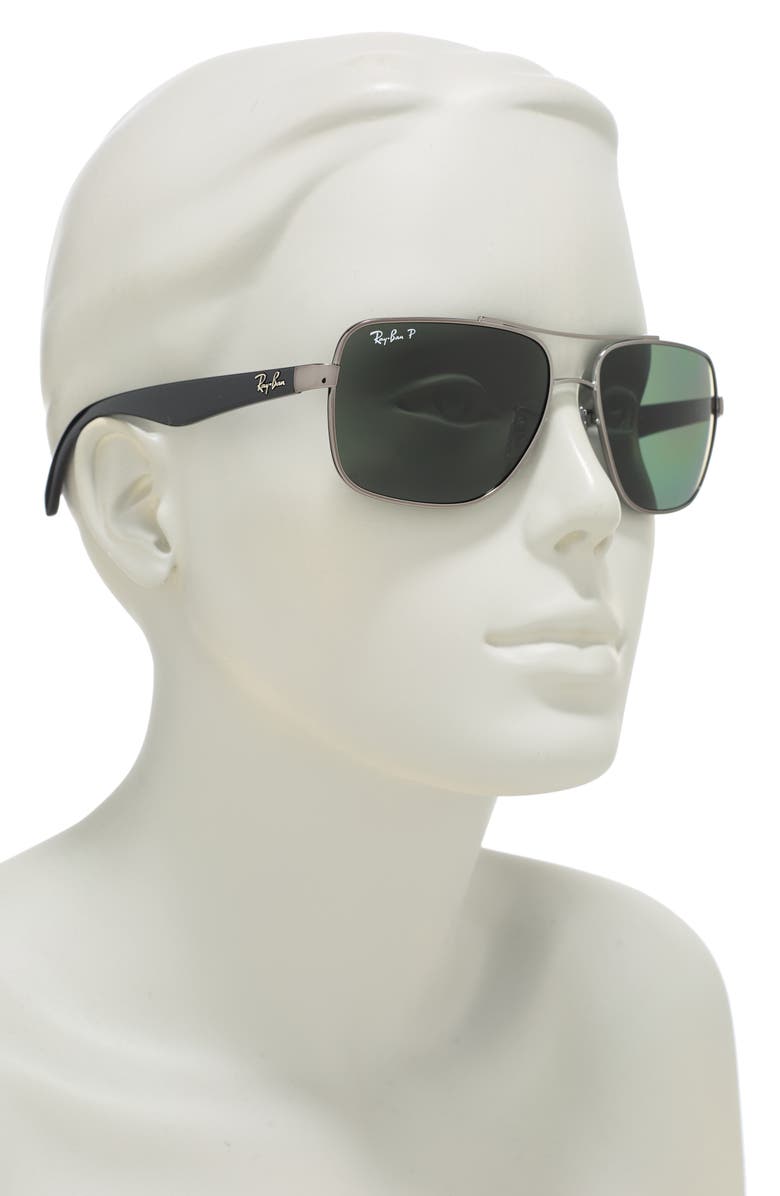 Ray-Ban 60mm C-DBL Navigator Sunglasses, Alternate, color, Gunmetal