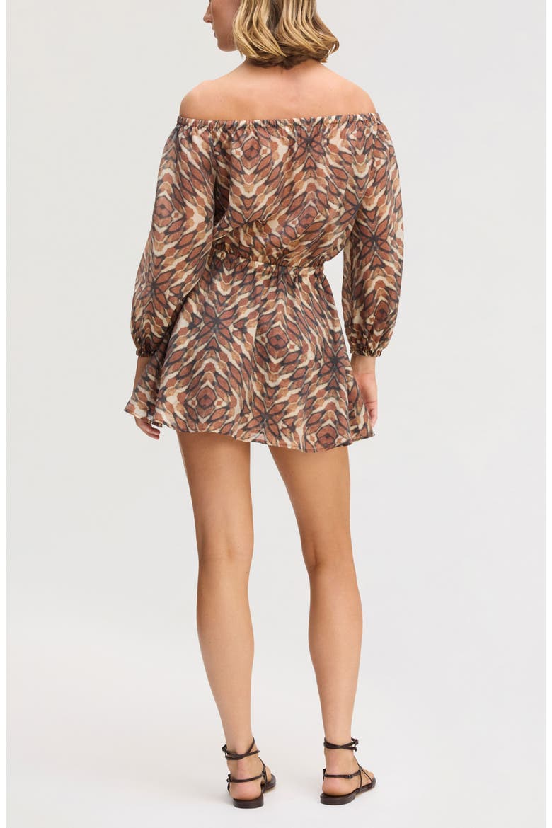 Off the Shoulder Minidress, Alternate, color, TIE DYE GEO MULTI