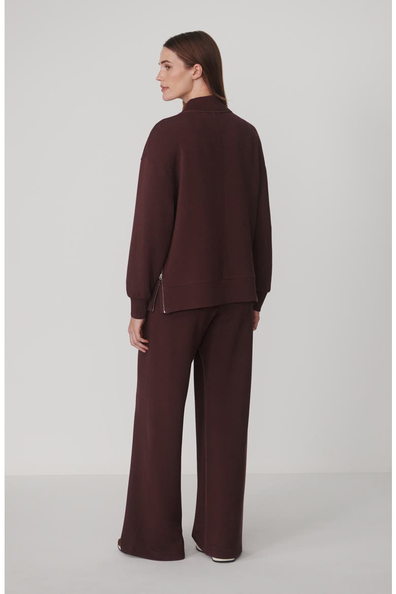 Novi Longline Mock Neck Sweatshirt, Alternate, color, DEEP MAHOGANY