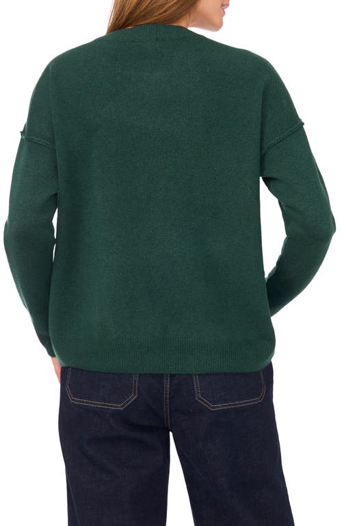 Vince Camuto Star Crewneck Sweater In Green