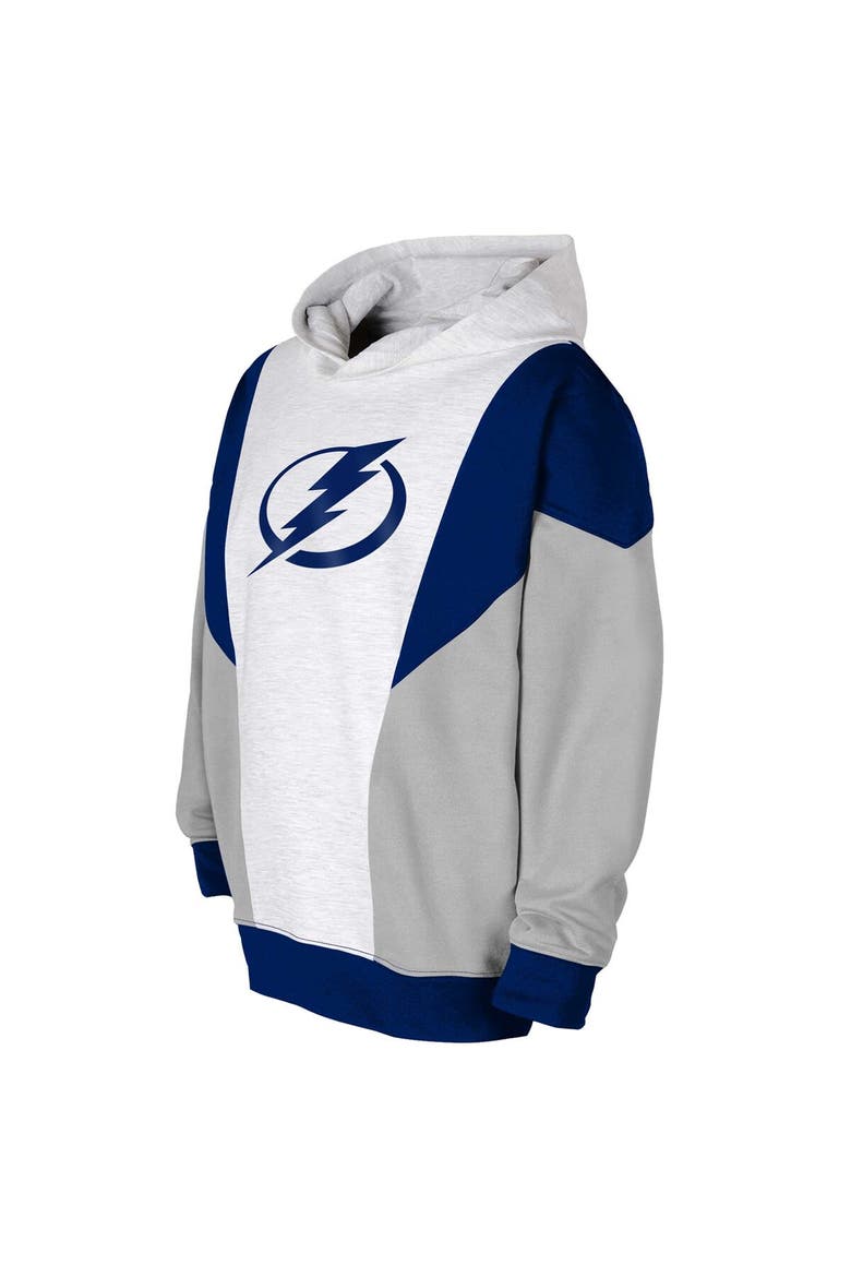 Youth Ash/Blue Tampa Bay Lightning Champion League Fleece Pullover Hoodie, Alternate, color, Ash