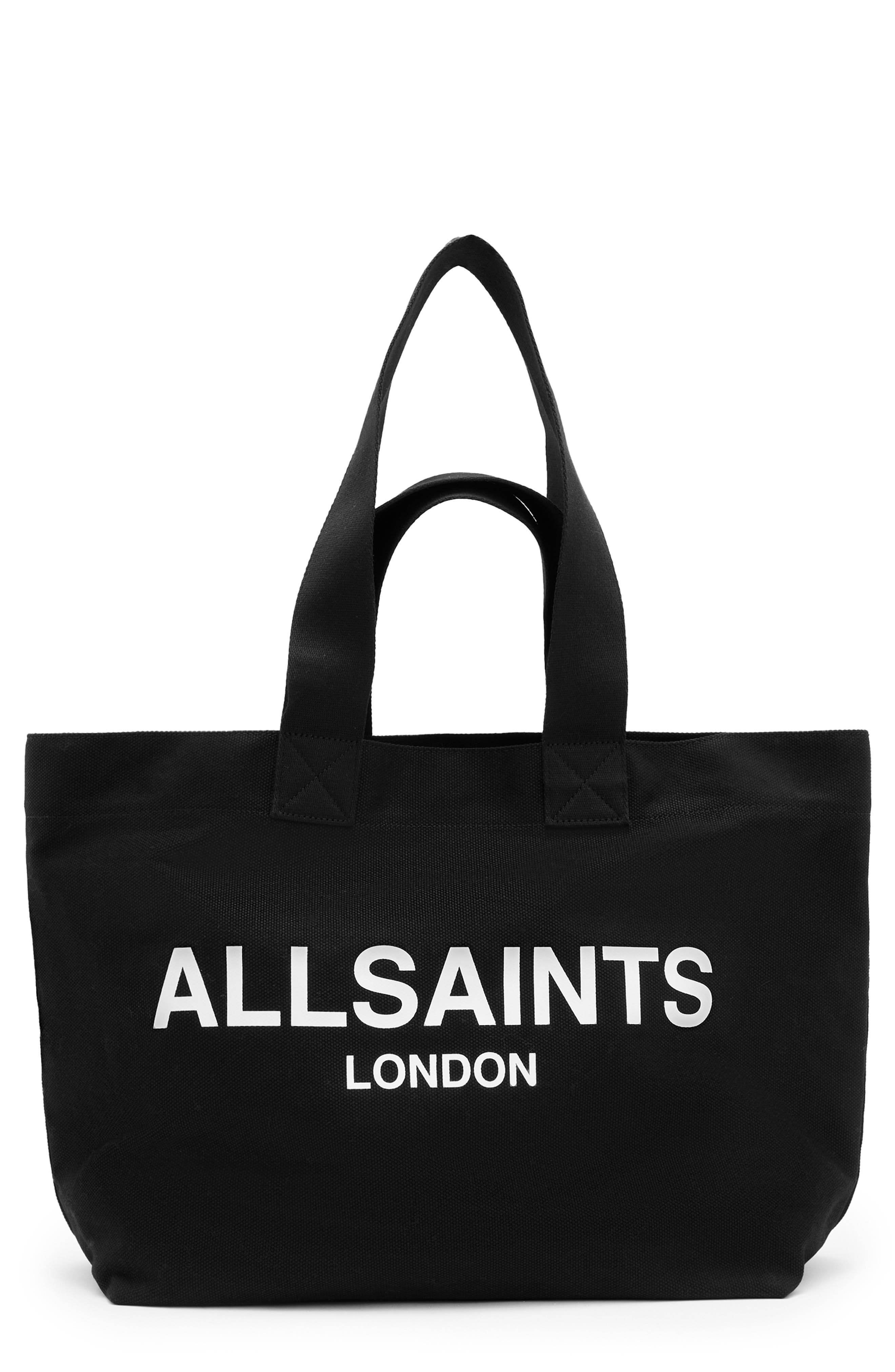 AllSaints Ali Canvas Tote, Main, color, 