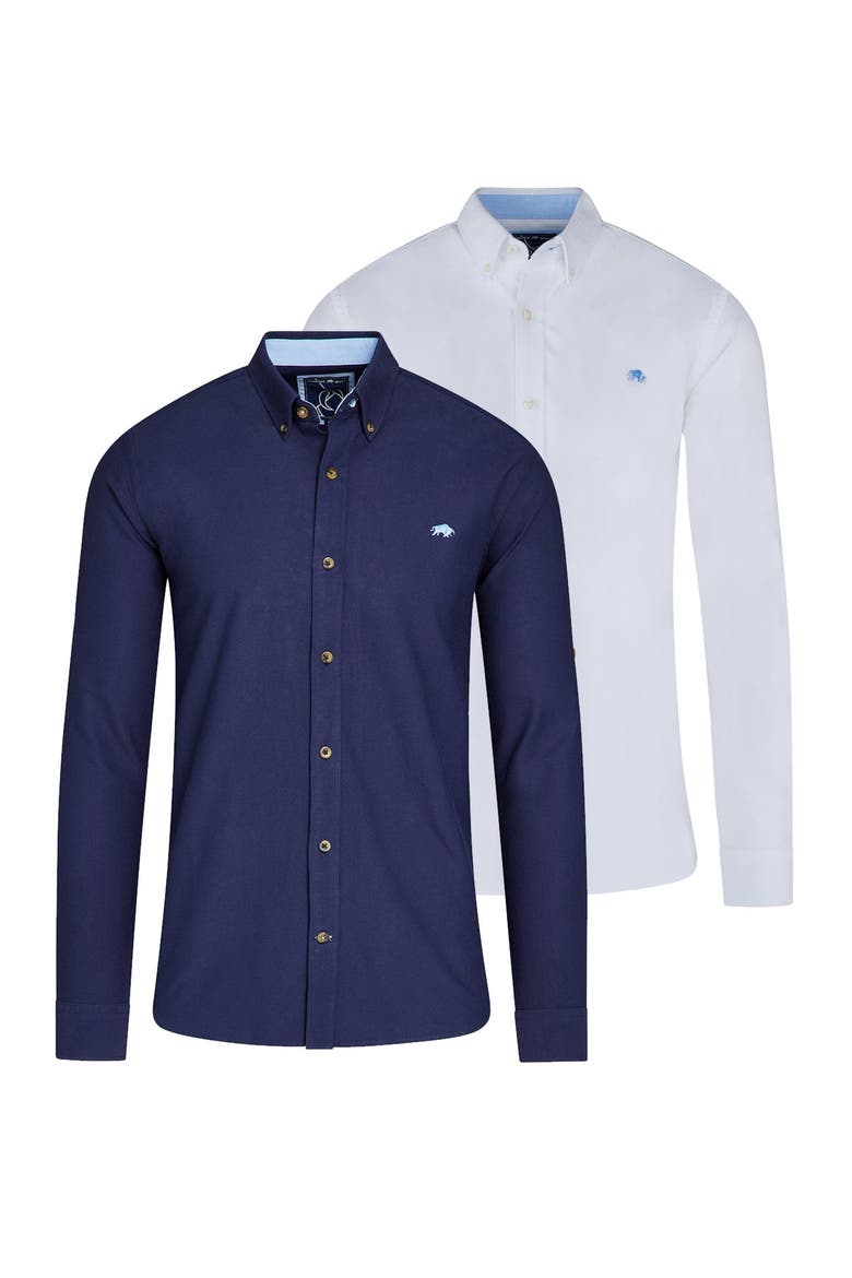 Classic 2 Pack Long Sleeve Oxford, Alternate, color, Navy/White