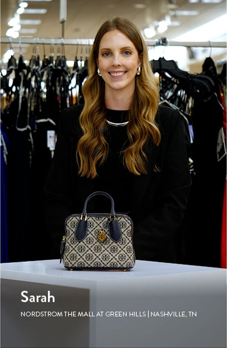 Mini T Monogram Jacquard Swing Crossbody Bag, sales video thumbnail