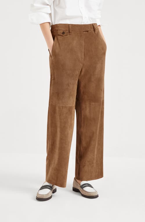 Brunello Cucinelli Cropped Chino Trousers In Brown