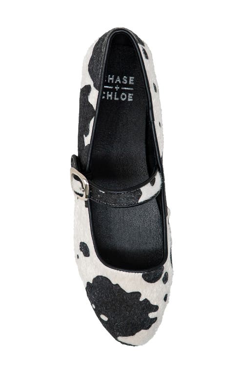 Chase & Chloe Chase And Chloe Meli Faux Fur Mary Jane Flat In Black