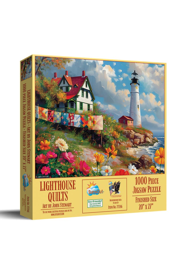 Lighthouse Quilts 1000 piece Jigsaw Puzzle for Adults, Main, color, Multicolor