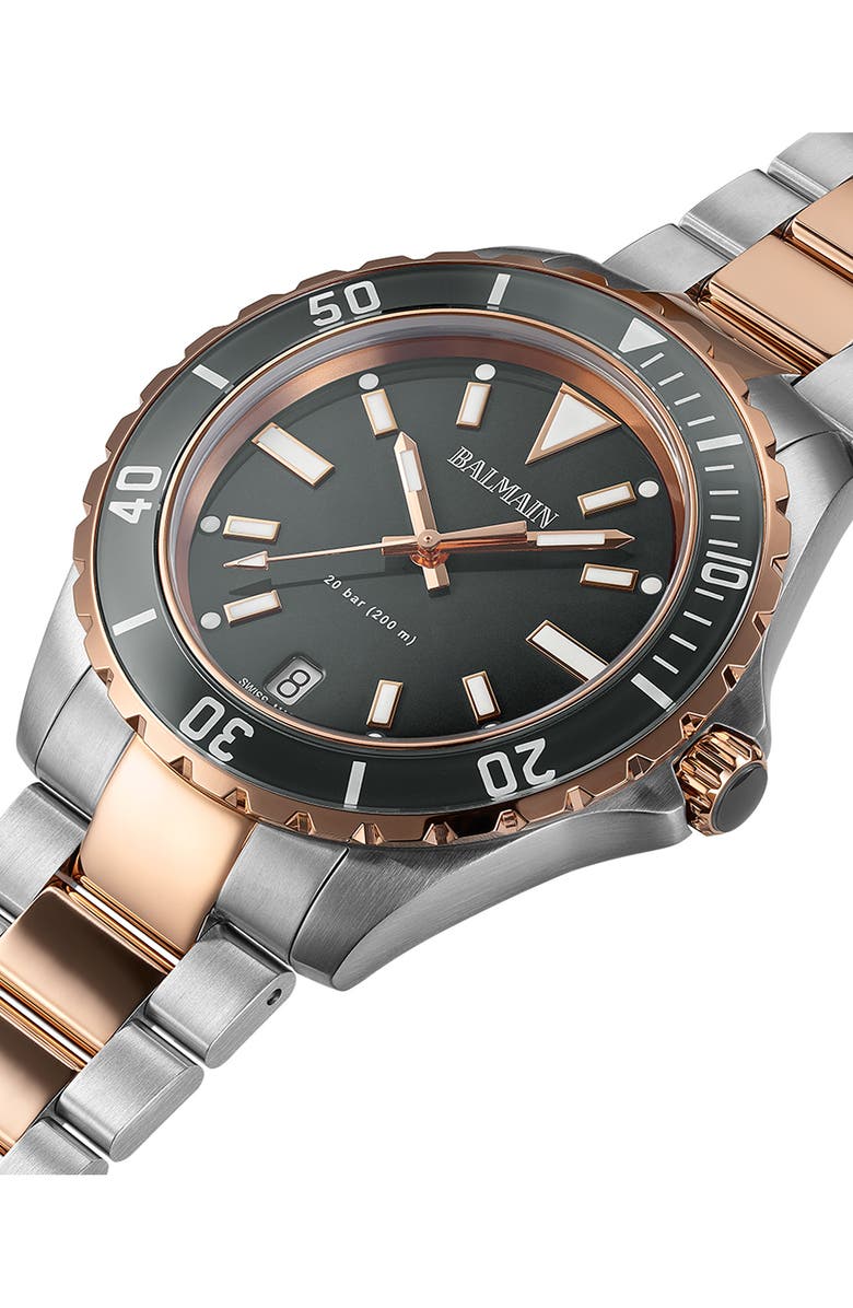 Balmain Ophrys Bracelet Watch, 42.5mm, Alternate, color, Black/ Two Tone