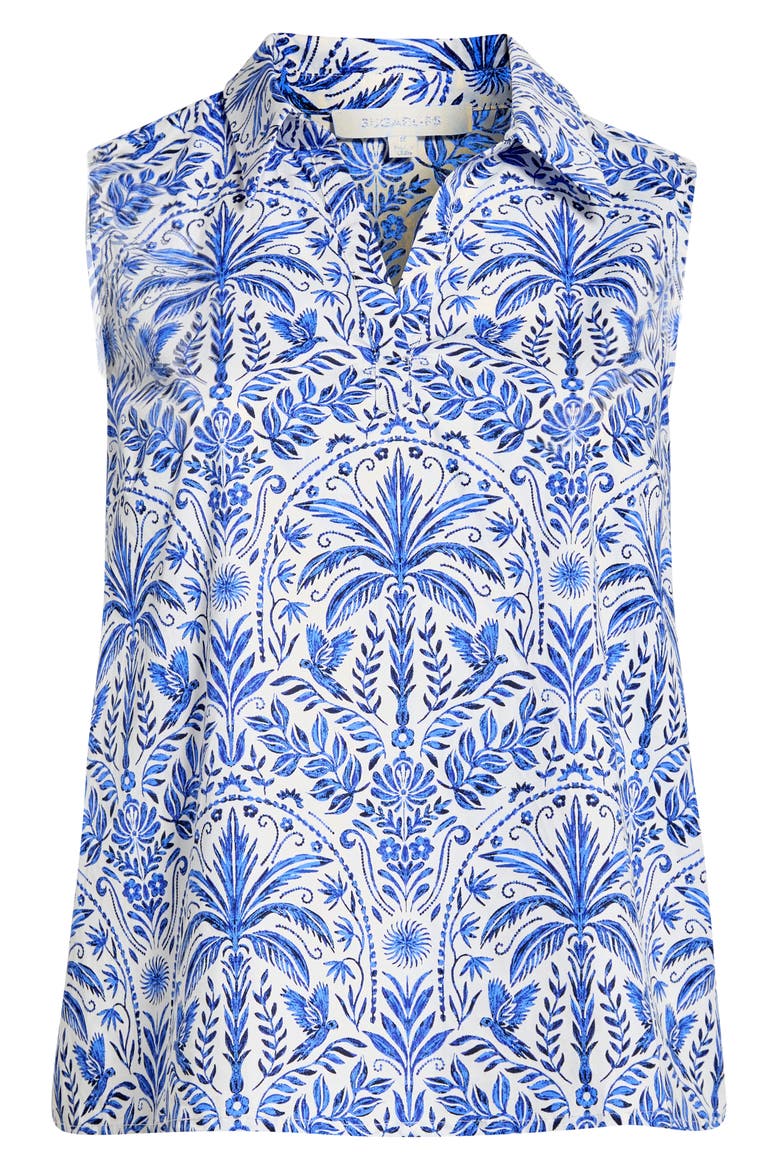 Romina Floral Print Sleeveless Top, Alternate, color, BLUE-WHTE-MULTI