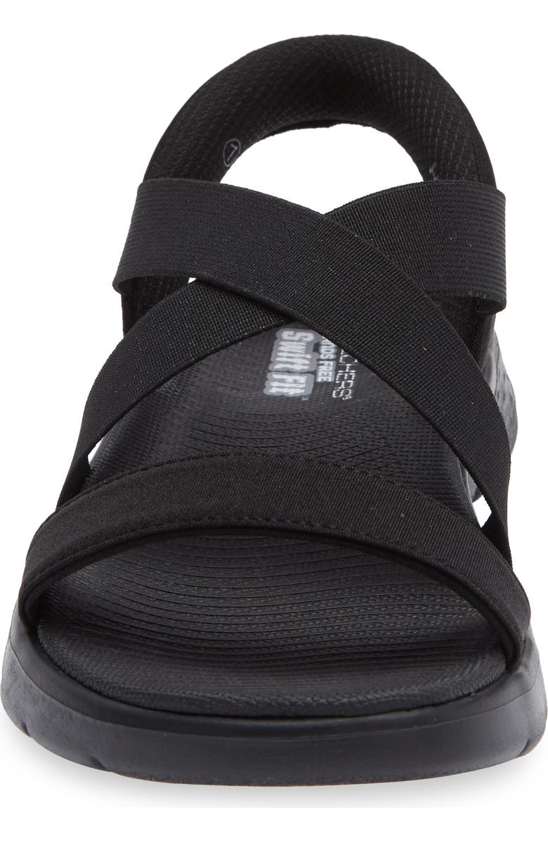 SKECHERS <p>Swift-Fit Go Walk Flex Glimmer Up Sandal (Women)</p>, Alternate, color, Black