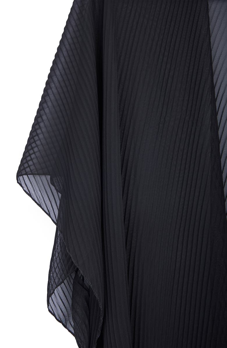 SAACHI Sheer Pleated Wrap, Alternate, color, Black