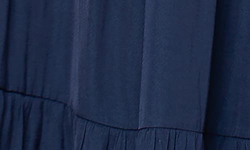 Liverpool Los Angeles Tiered Sateen Maxi Skirt In Blue