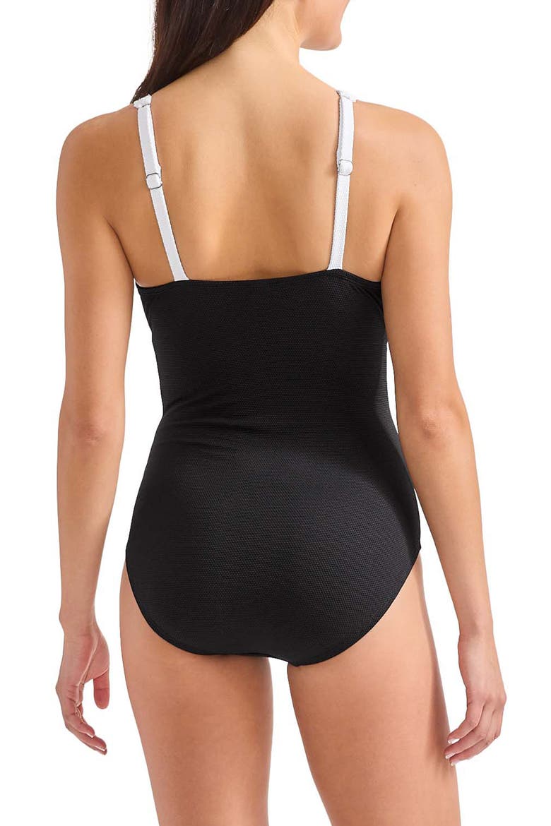 Island Cays Colorblock One-Piece Swimsuit, Alternate, color, WHITE