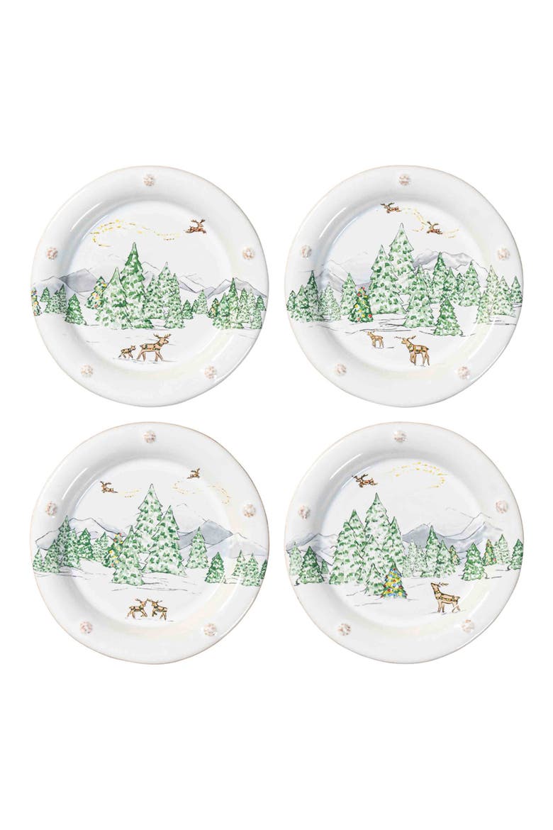 Berry & Thread North Pole Set of 4 Cocktail Plates, Main, color, MULTI
