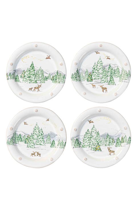 Berry 
Thread North Pole Set of 4 Cocktail Plates