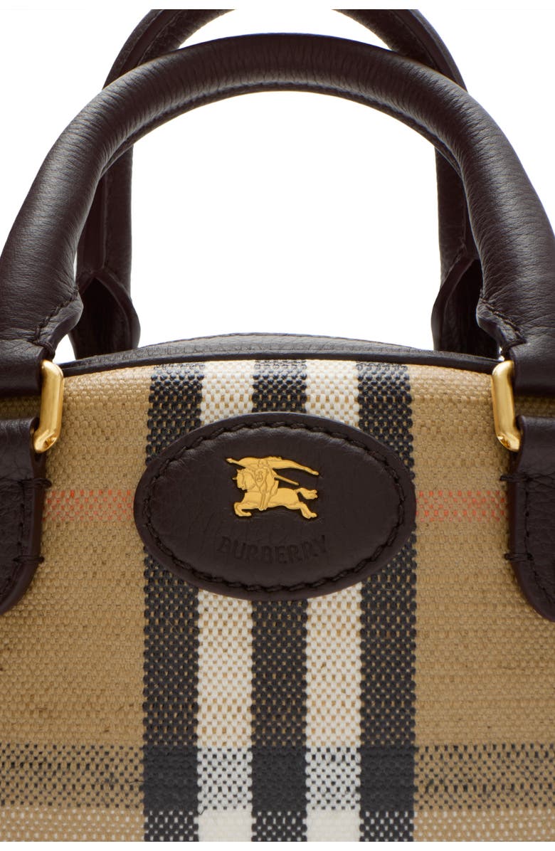 Burberry Mini Highlands Bowling Bag, Alternate, color, Sand Beige