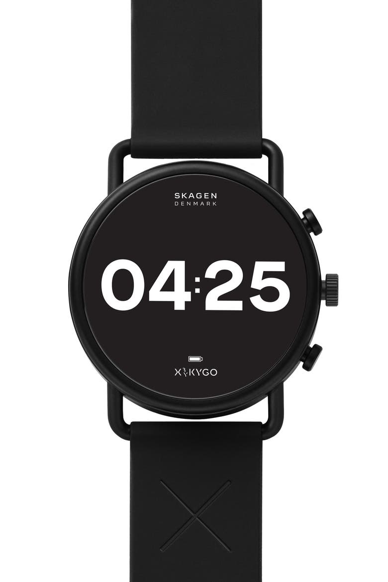 Falster 3 Mesh Silicone Strap Smart Watch, 42mm, Main, color, BLACK