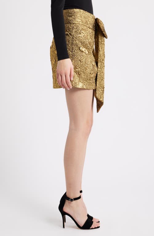 Ciebon Luana Metallic Jacquard Miniskirt In Brown