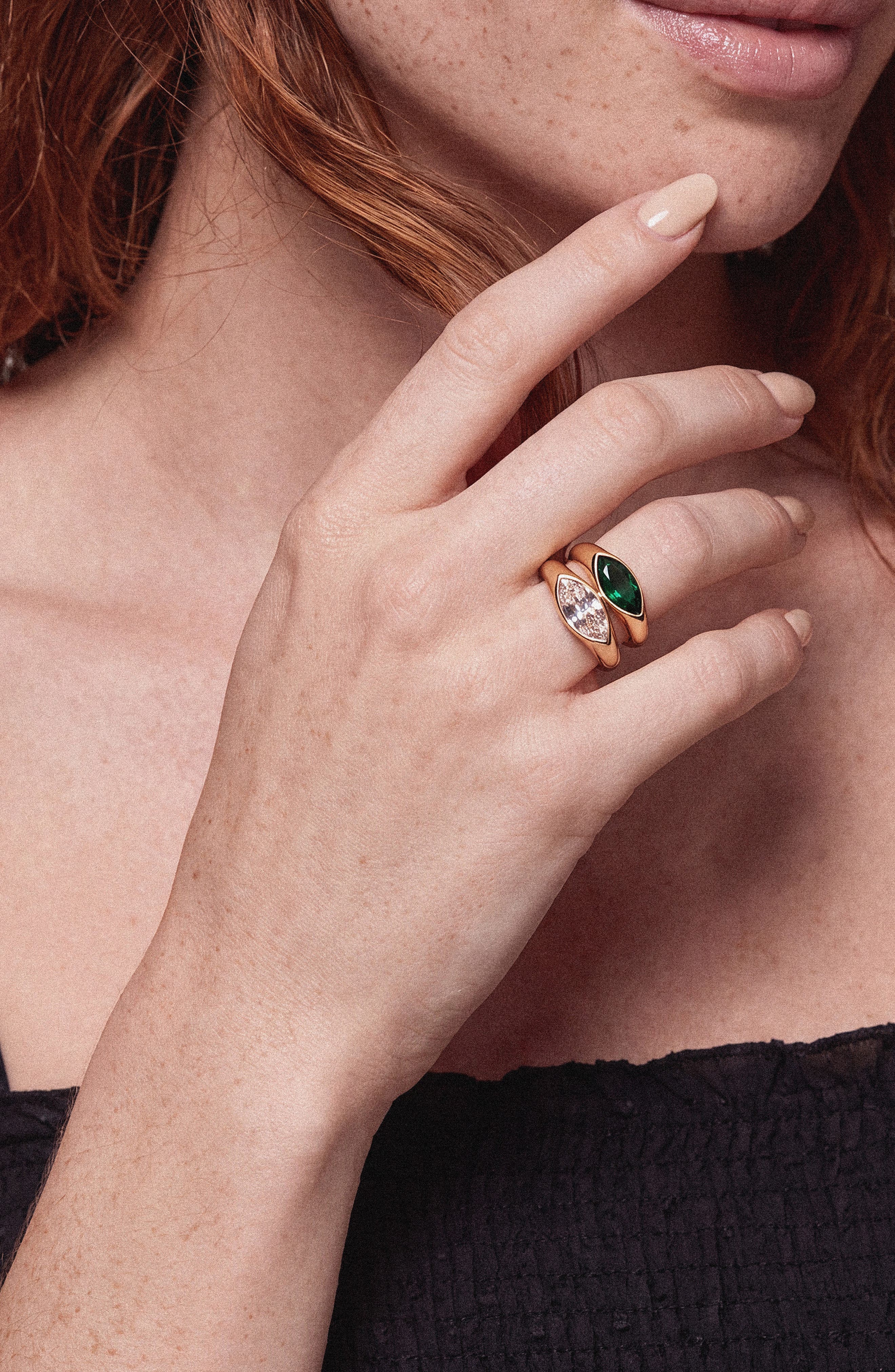 Ettika Marquise Crystal Set of 2 Rings (Women) | Nordstrom