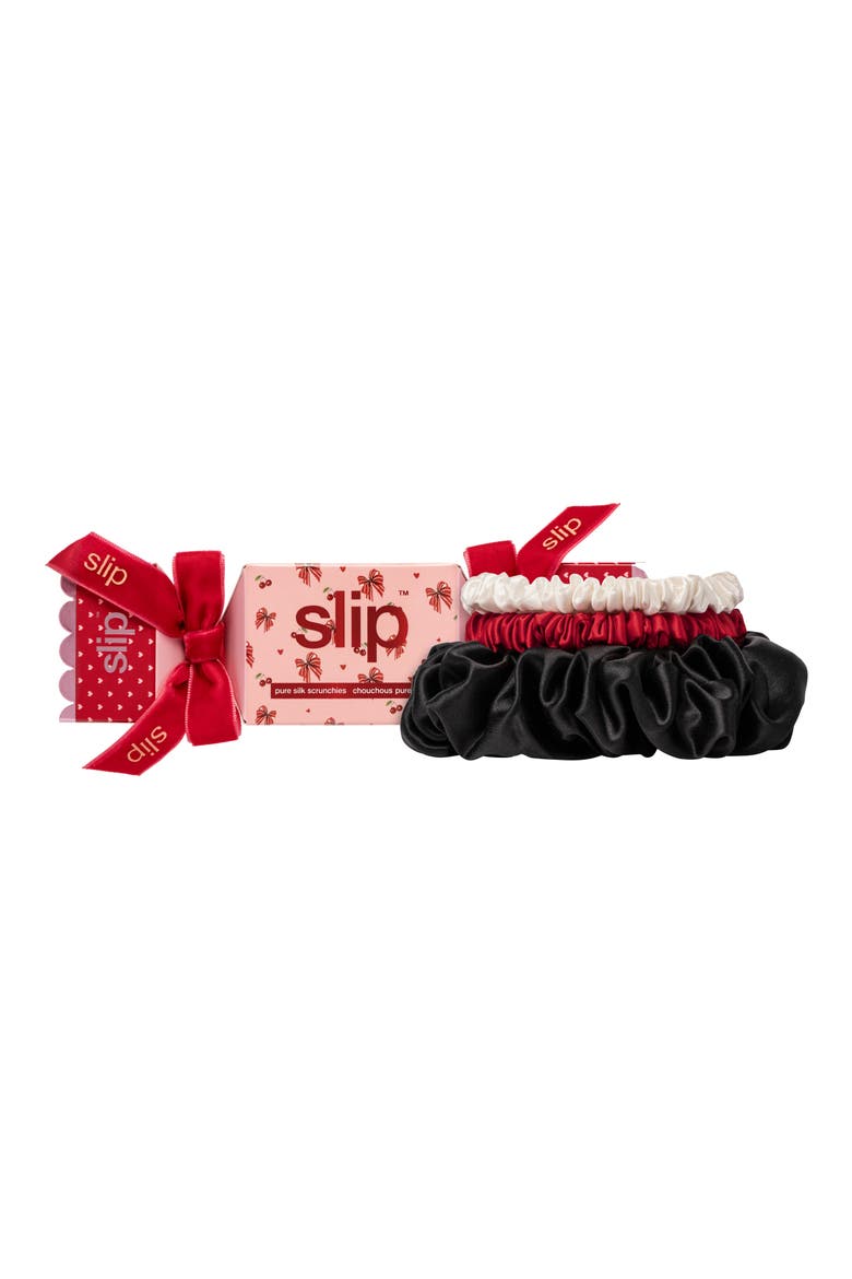 Pure Silk Assorted Scrunchie Set, Main, color, ROSIE