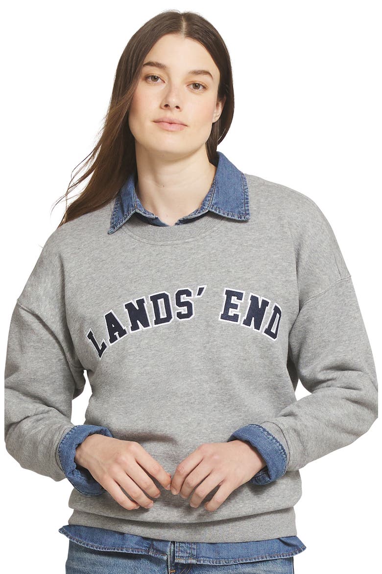 Logo Embroidered Sweatshirt, Alternate, color, GRAY HEATHER
