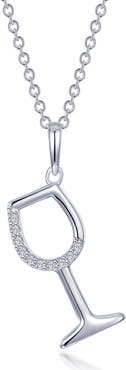 Lafonn Simulated Diamond Wine Glass Pendant Necklace