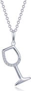 Lafonn Simulated Diamond Wine Glass Pendant Necklace