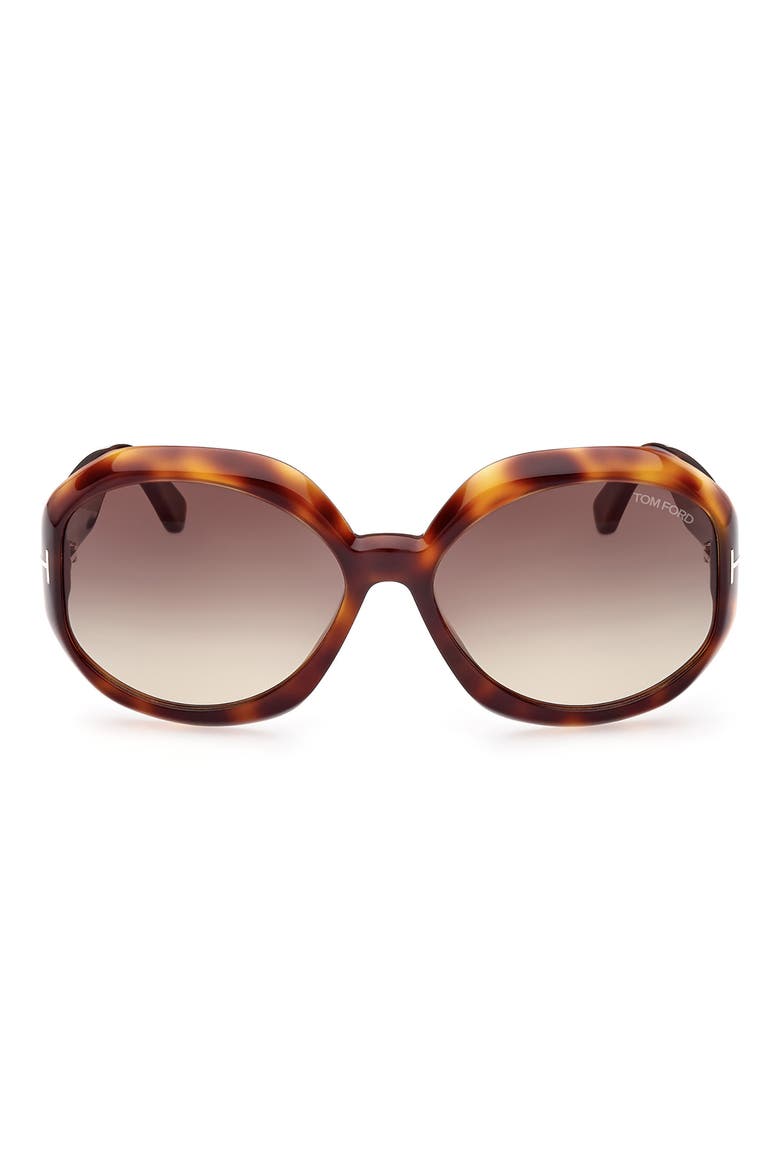 Georgia-02 62mm Gradient Oversize Round Sunglasses, Main, color, DARK HAVANA / GRADIENT SMOKE