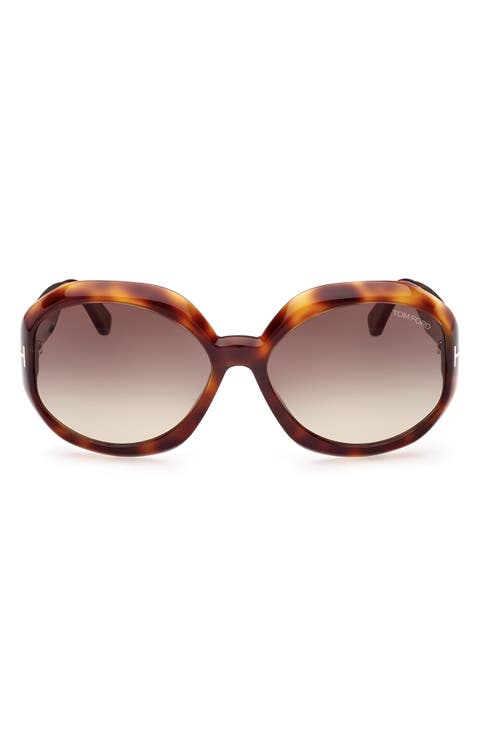 Georgia-02 62mm Gradient Oversize Round Sunglasses