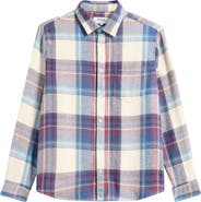 Wax London Shelly Plaid Cotton Flannel Button-Up Shirt