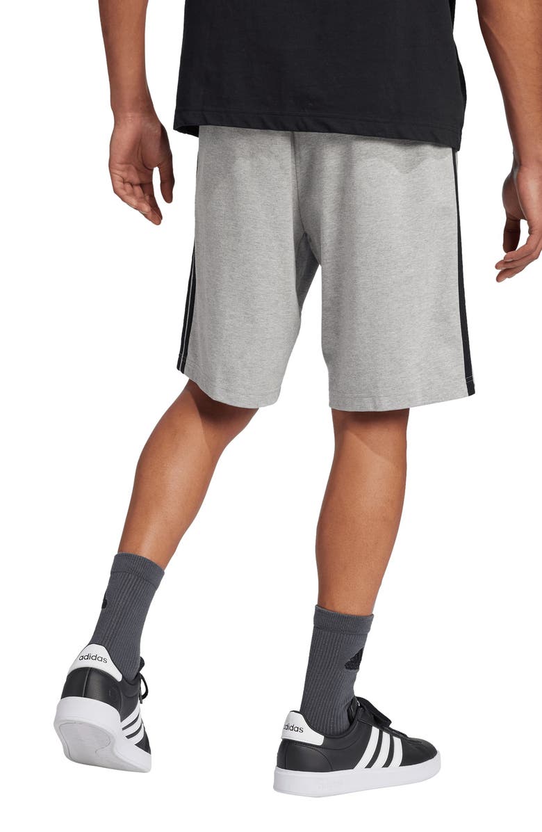 adidas Essentials 3-Stripes Jersey Shorts, Alternate, color, Medium Grey Heather/ Black