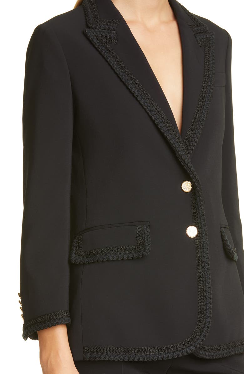 Gucci Passementerie Trim Stretch Cady Blazer, Alternate, color,