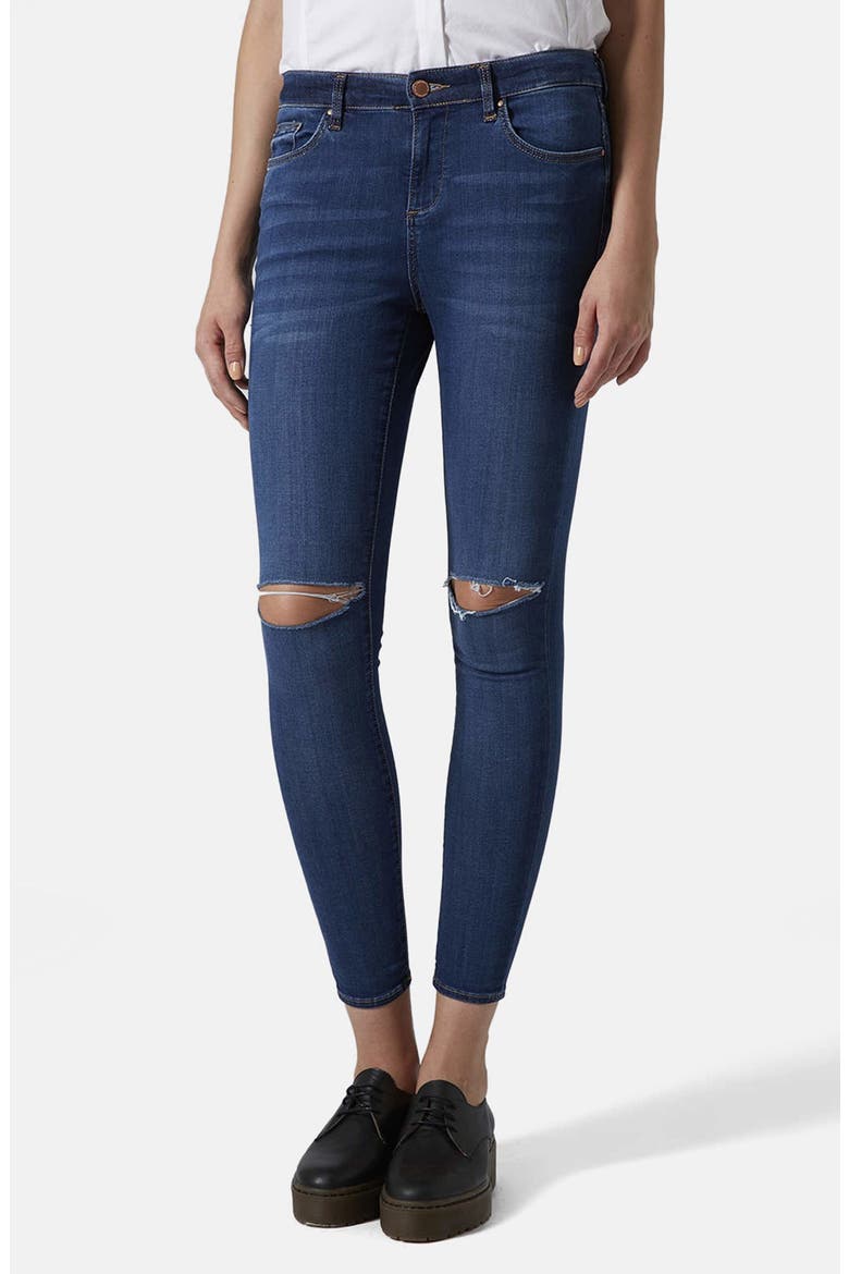 Moto 'Leigh' Skinny Jeans, Main, color, MID DENIM
