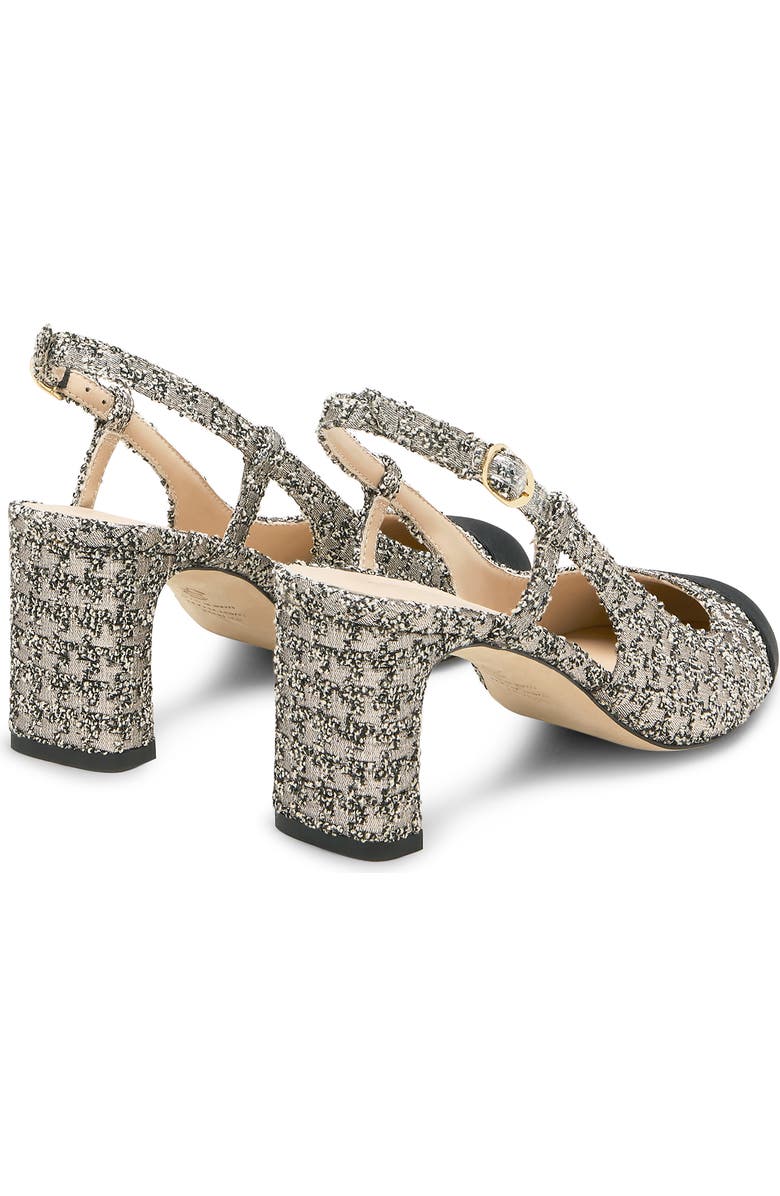 Stuart Weitzman Babette Cap Toe Slingback Pump, Alternate, color, Light Gold/ Black