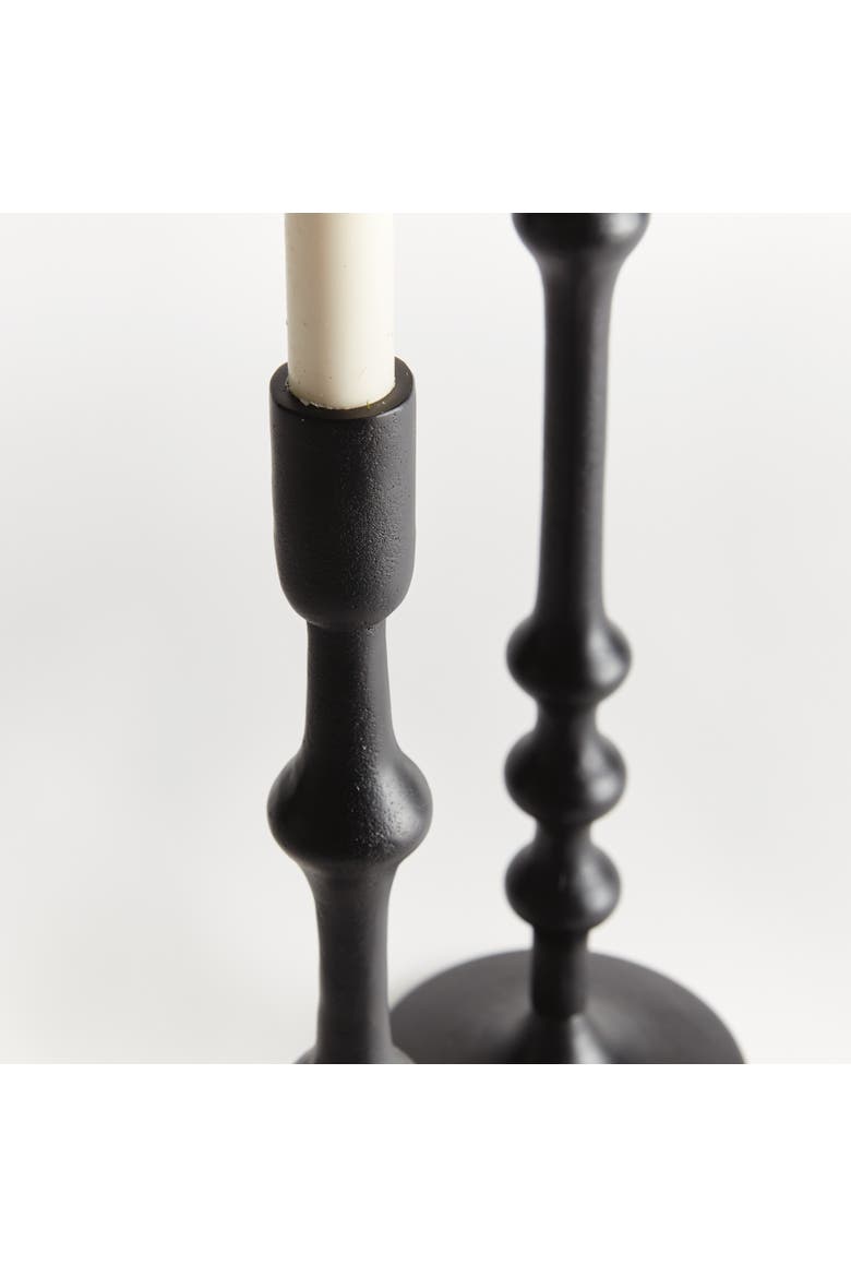 Nicholas Taper Holders, Set of 2 - Black Cast Aluminum, Alternate, color, Black