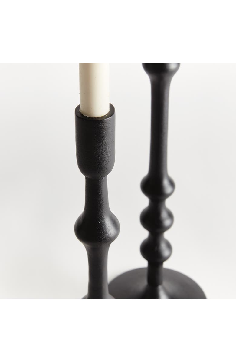Napa Home & Garden Nicholas Taper Holders, Set of 2 - Black Cast Aluminum, Alternate, color, Black
